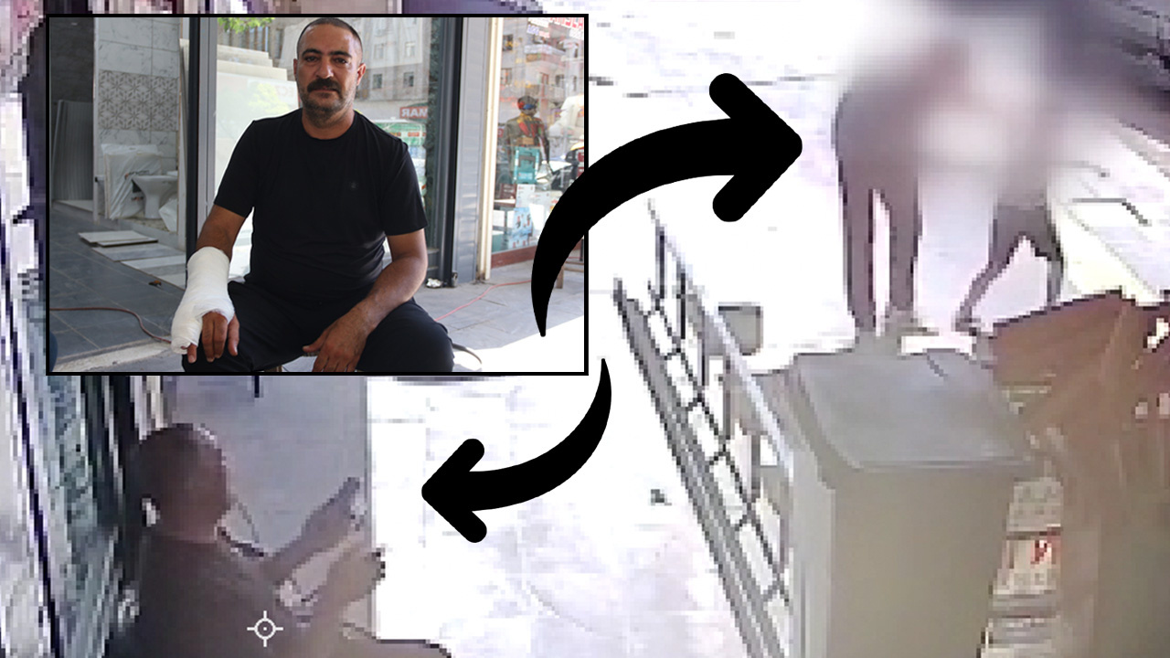 Diyarbakır'da çocuğu zorla götürmeye çalışan şüpheliye esnafın müdahalesi kamerada