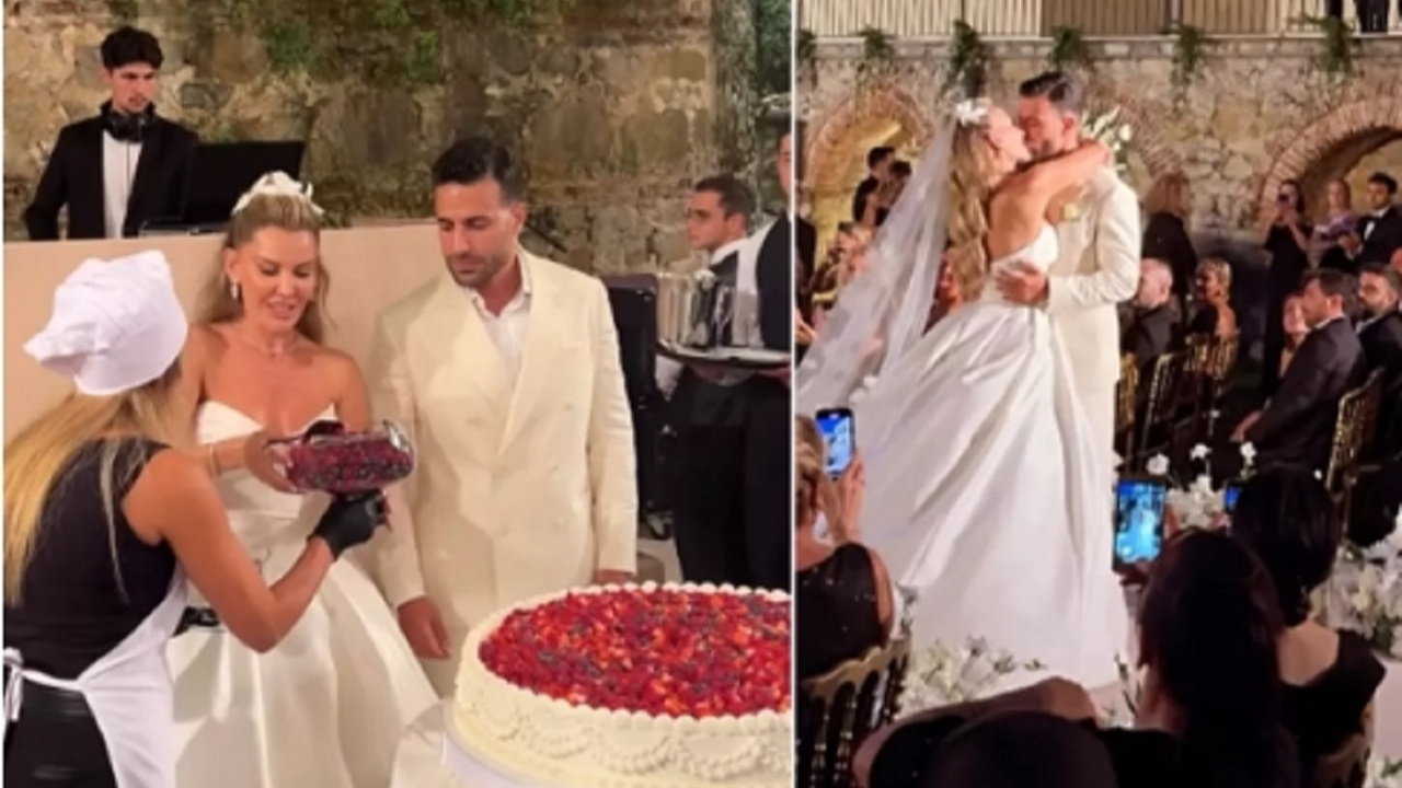 Esra Erol'un kardeşi Eda Erol, Ekrem Karaçayır ile evlendi! Damat düğünde ağlayınca...