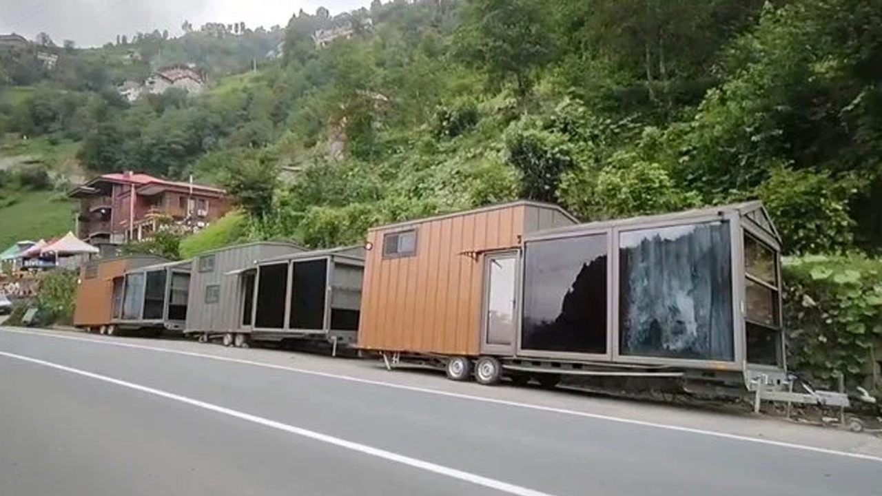 Rize'de sel sonrası bungalovlar sökülüyor