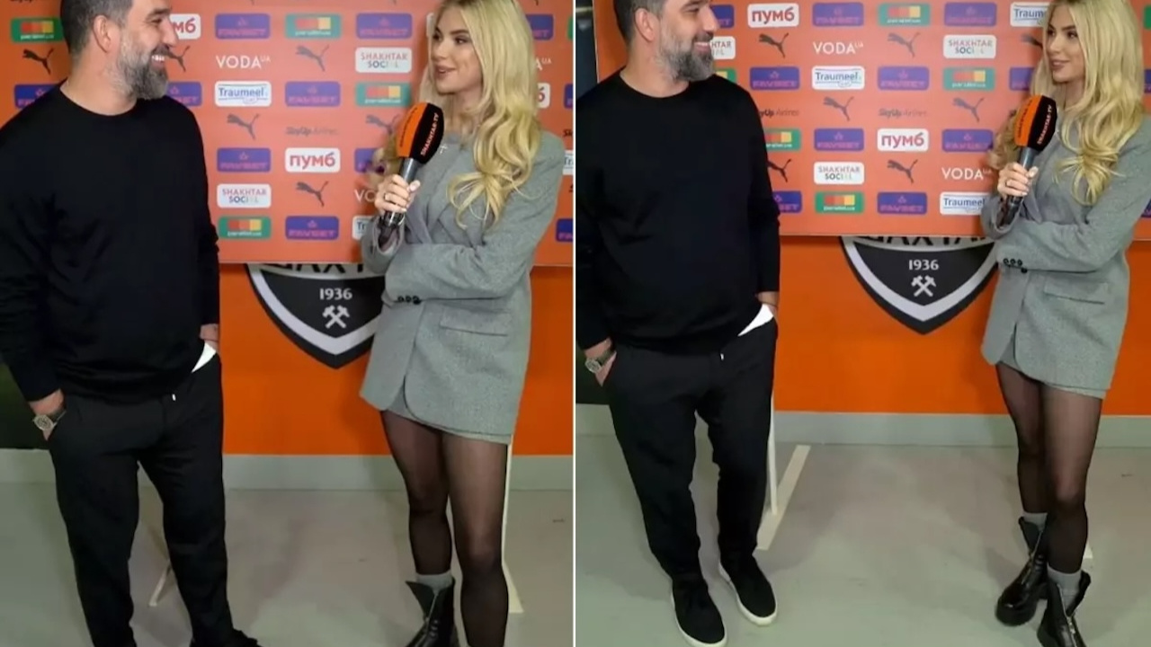 Shakhtar Donetsk Teknik Direktörü Arda Turan'ın spiker ile Türkçe sürprizi...