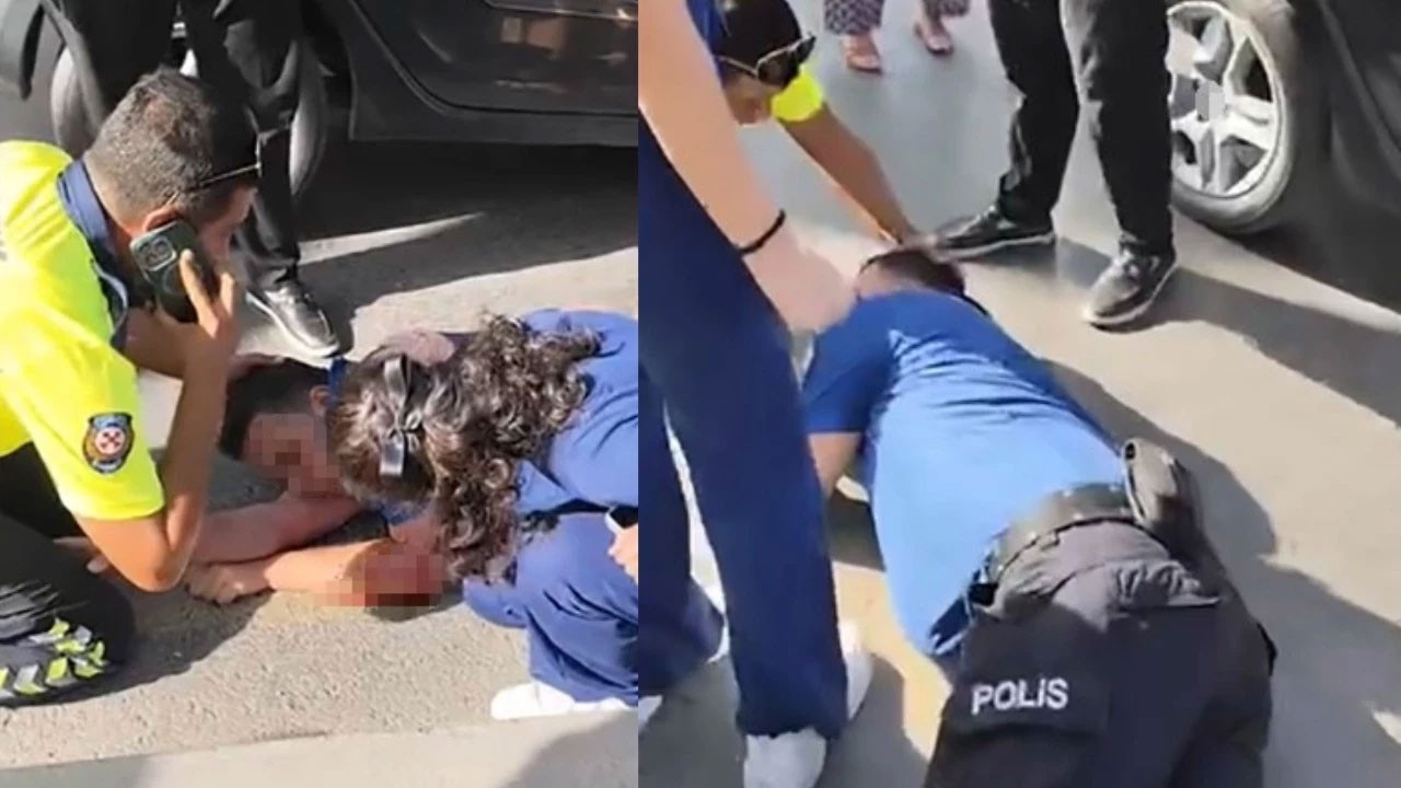 Mersin'de otomobilin çarptığı polis memuru yaralandı