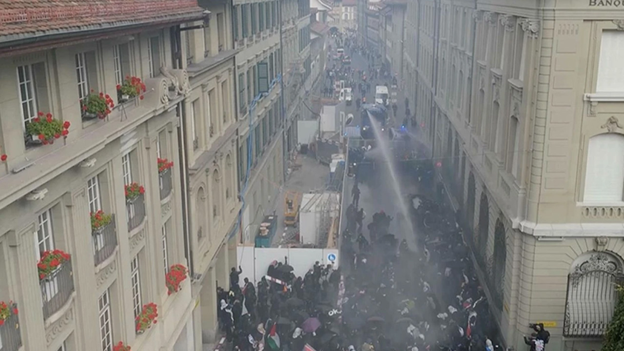 İsviçre polisi, Filistin'e destek gösterisine müdahale etti
