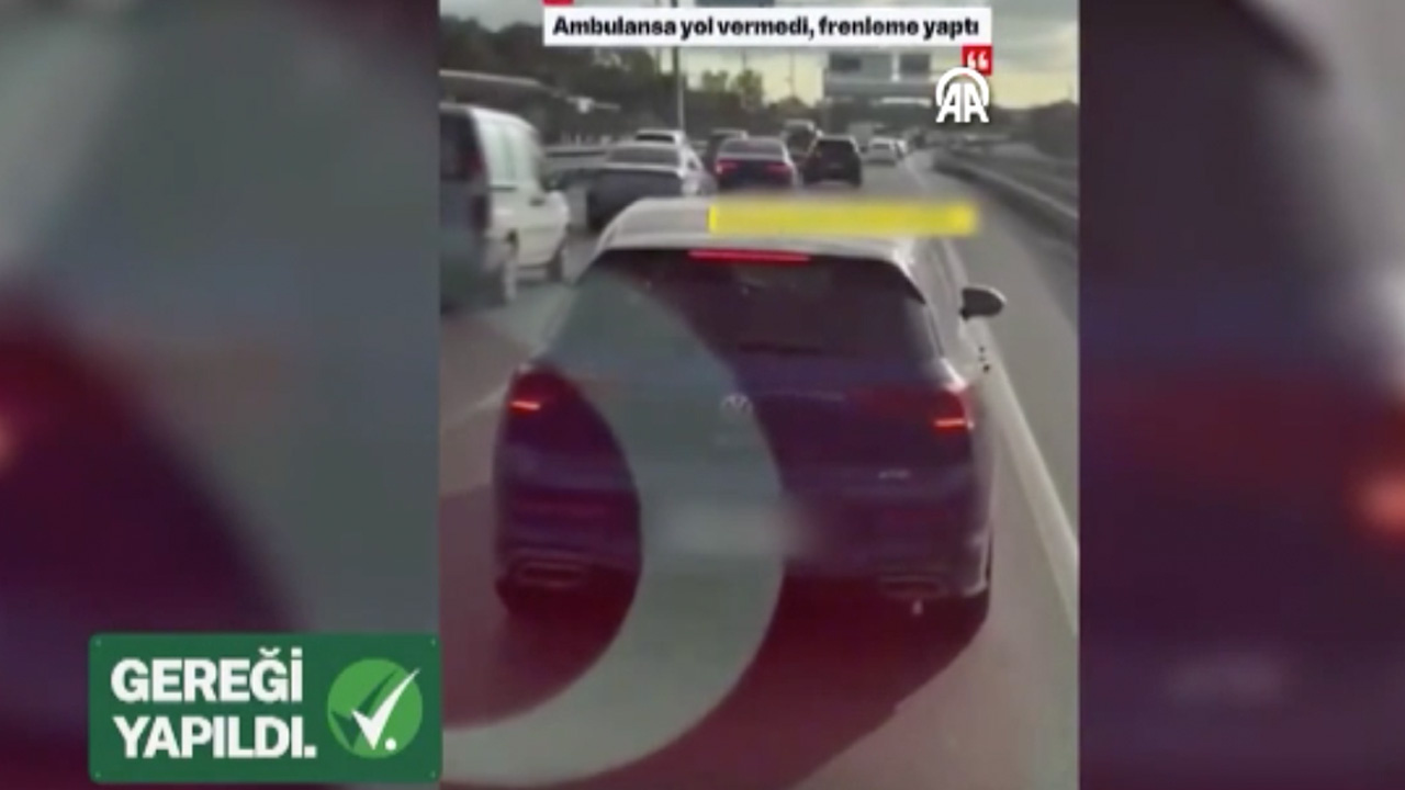 İstanbul'da ambulansa yol vermeyen sürücü yakalandı