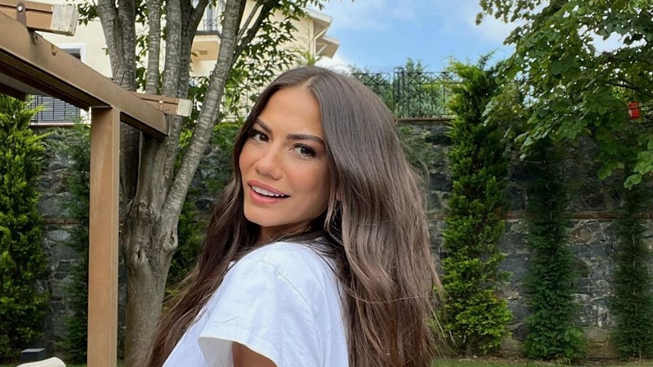 Demet Özdemir kırmızı elbisesiyle ortalığı yangın yerine çevirdi! Verdiği pozlar olay...