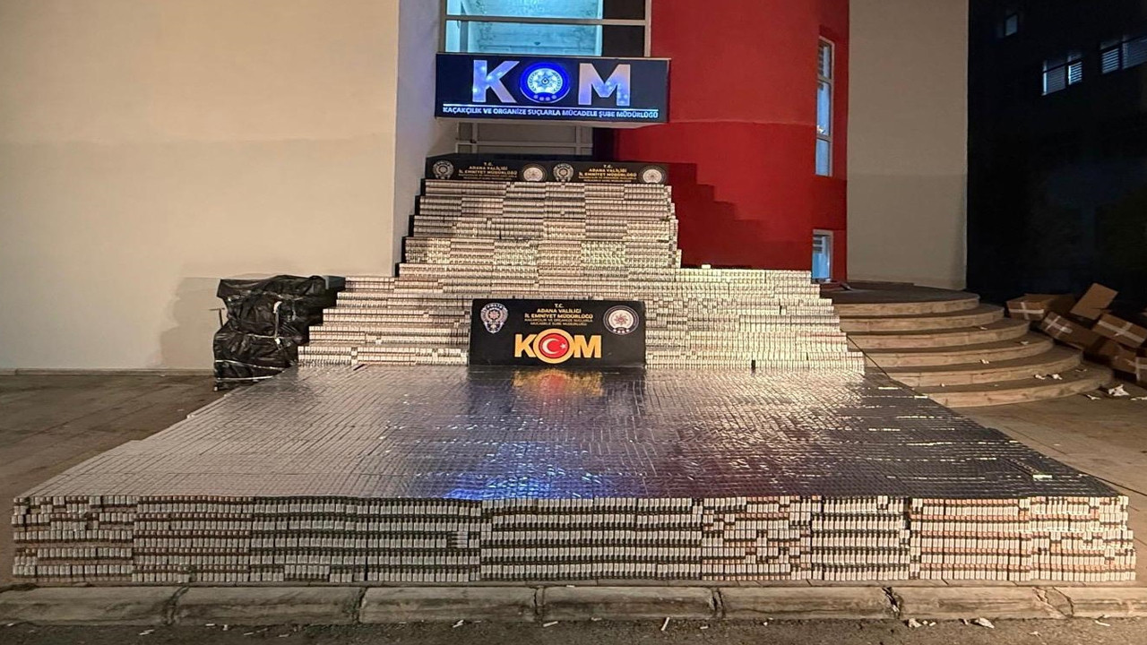 Adana'da 105 bin paket gümrük kaçağı sigara ele geçirildi