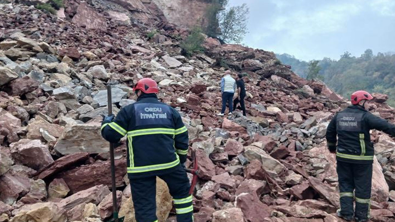Ordu'da taş ocağı şantiyesinde göçük