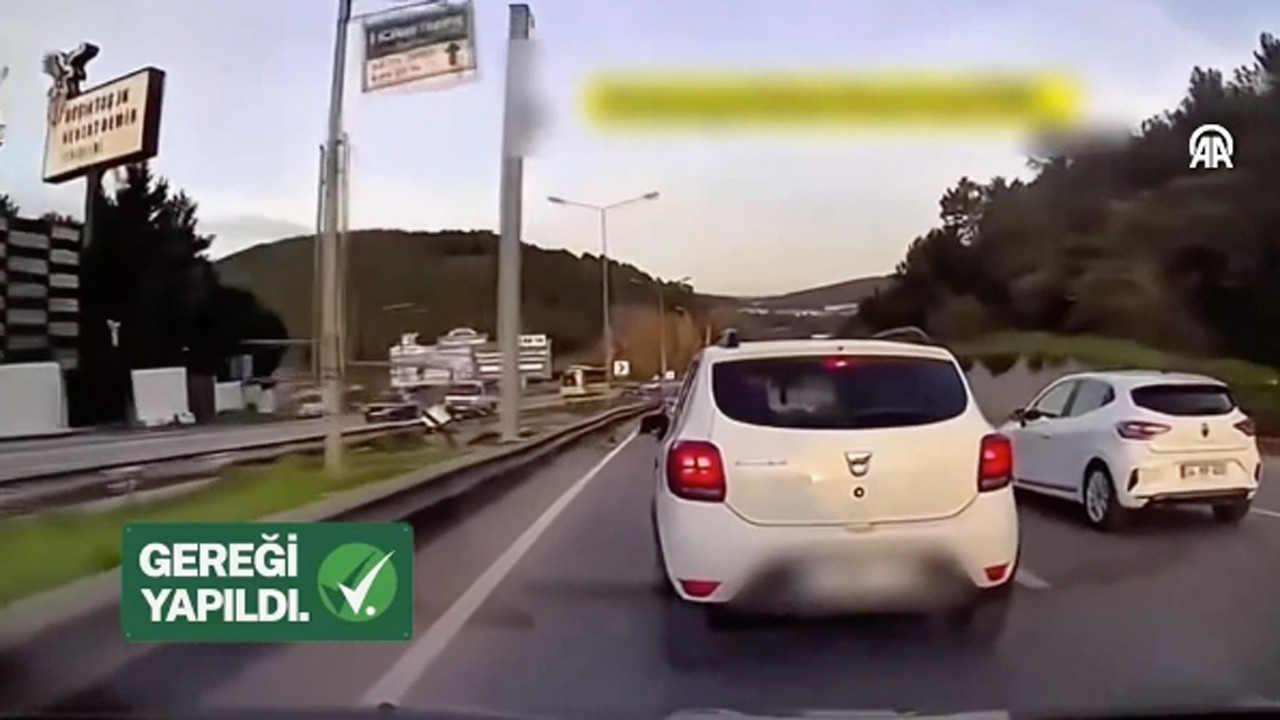 Ümraniye'de trafikte makas atıp trafiği tehlikeye atan o sürücü yakalandı