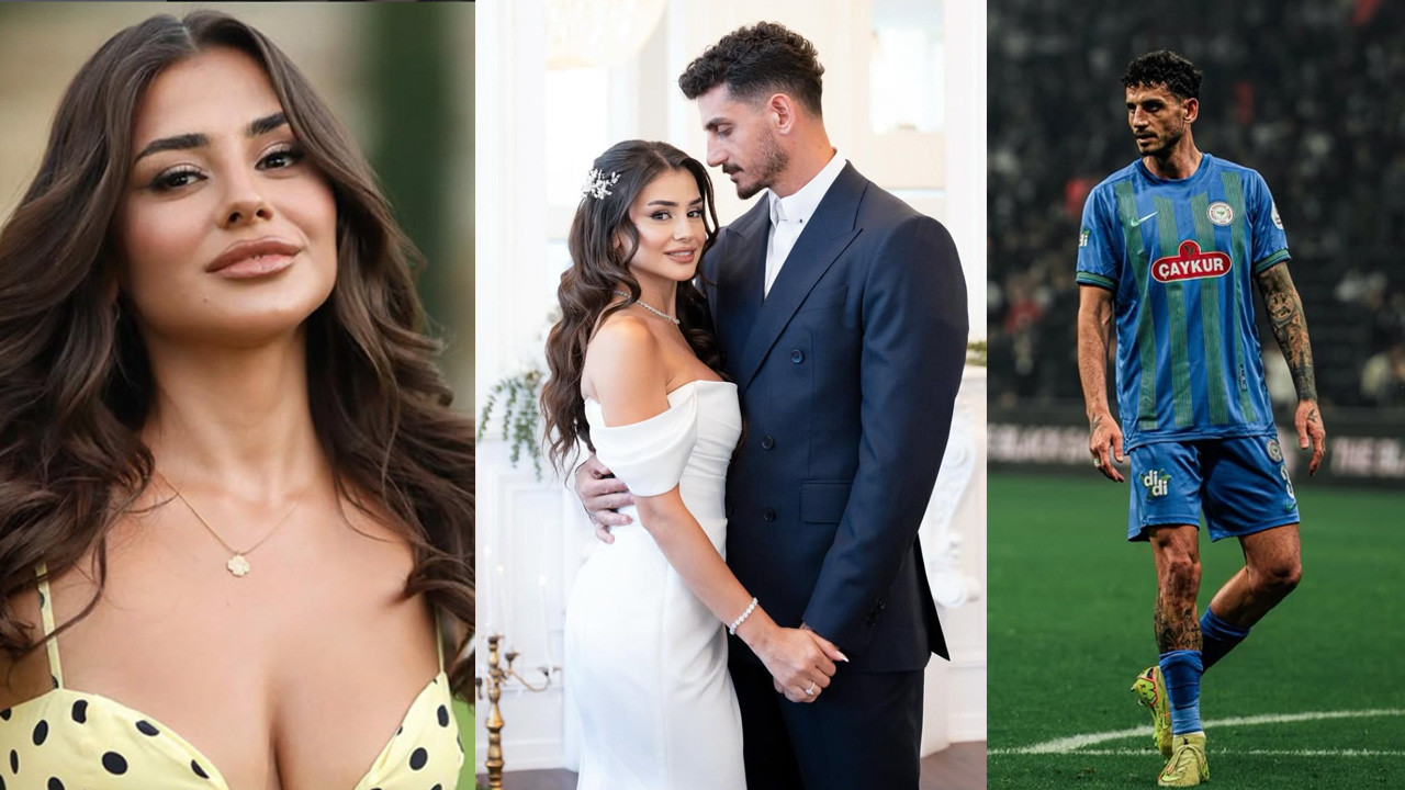 Futbolcu Samet Akaydin ile oyuncu Hazal Çağlar evlendi! Düğünden dikkat çeken kareler