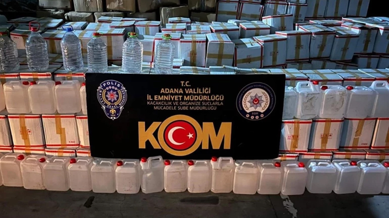 Adana’da sahte içki deposu basıldı! Tam 21 bin litre ele geçirildi!