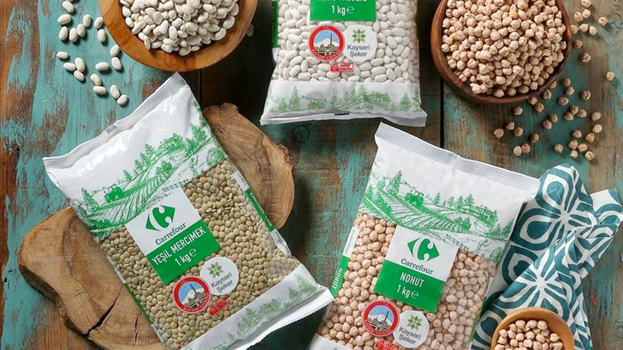 Kayseri'nin yerel bakliyat ürünleri CarrefourSA'da satışa sunuldu