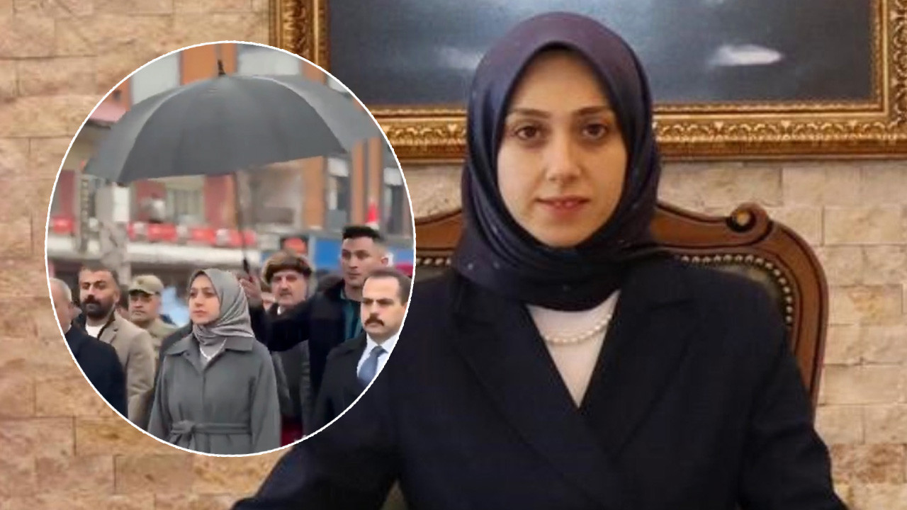 Koruma polisi şemsiye tuttu! Kaymakam Neslihan Duman'dan tepki çeken görüntüye dair açıklama