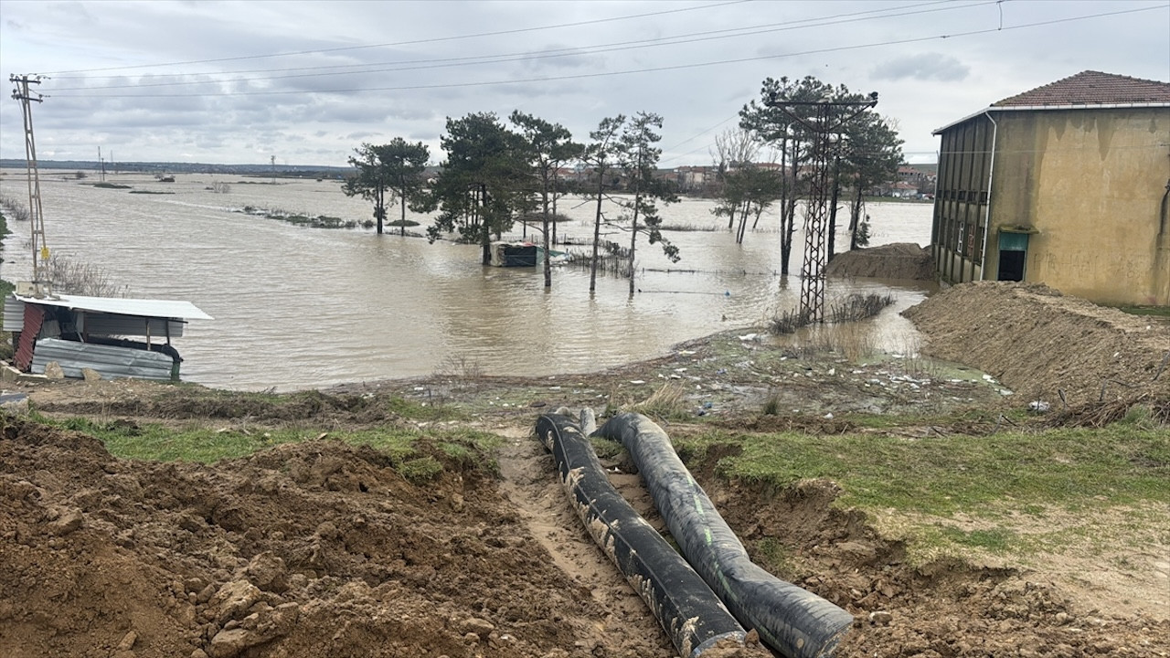 Edirne'de tarım arazilerini su bastı