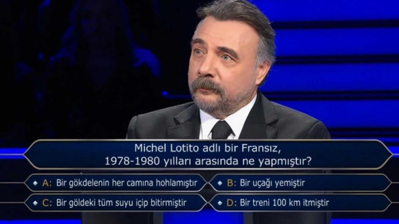Milyoner'de 100 bin TL'lik soru şaşırttı! "Michel Lotito adlı bir Fransız 1978-1980 yılları arasında ne yapmıştır?"