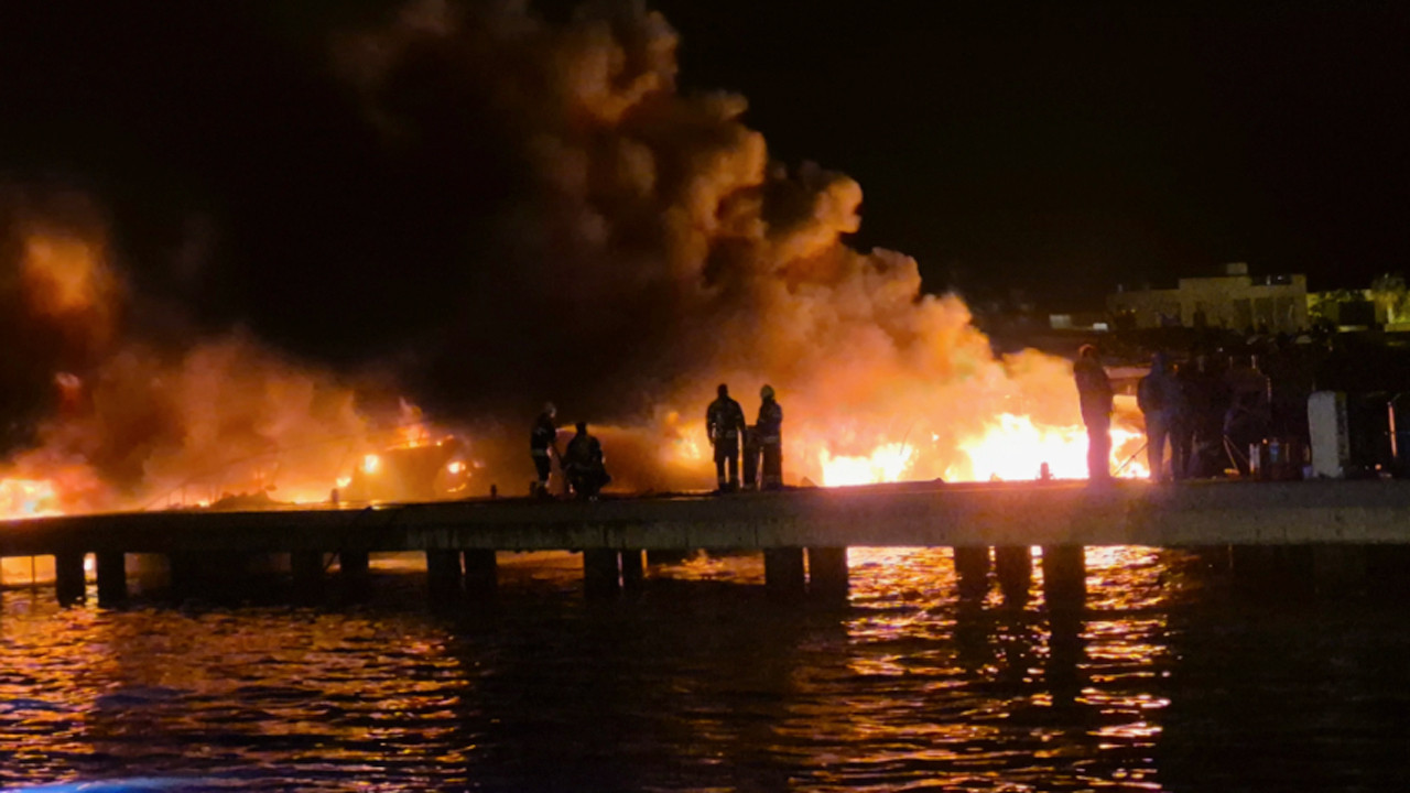Bodrum'daki marina yangınına bilirkişi incelemesi