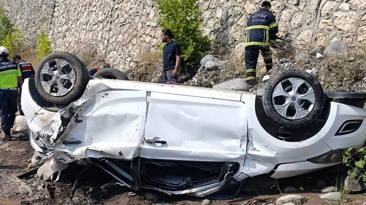 Adana'da kaza! Dere yatağına devrilen araçta 2 kadın öldü