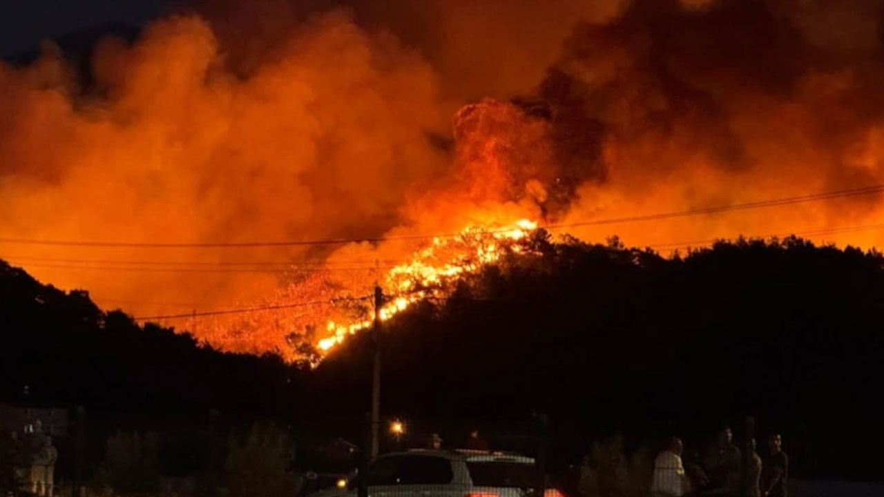 Muğla'nın Fethiye ilçesinde orman yangını yerleşim yerine ulaştı