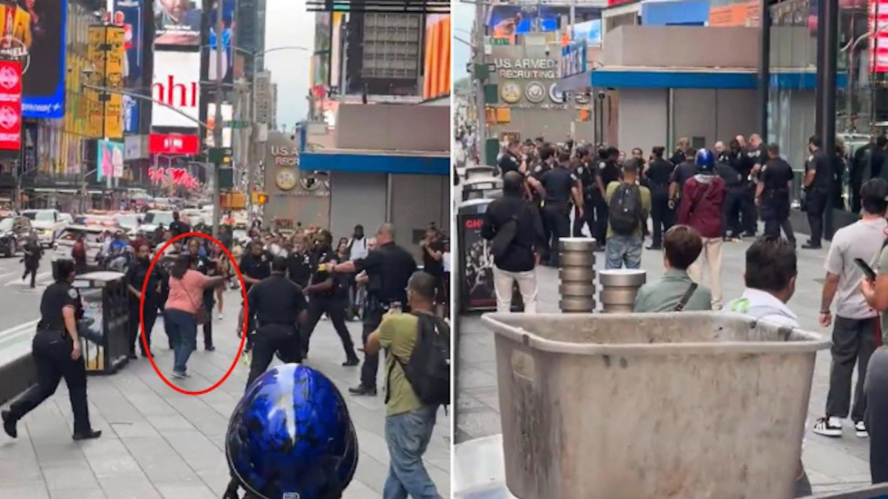 Times Square Meydanı'nda korkunç anlar! Polis müdahalesiyle durduruldu