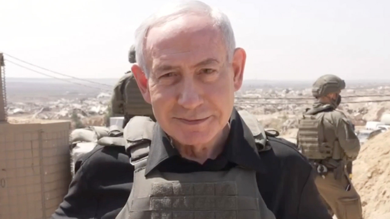 Katil Netanyahu Gazze'de kamera karşısına çıktı