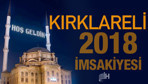 Kırklareli İmsakiye 2018 Diyanet sahur imsak vakti iftar saatleri