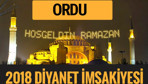 2018 İmsakiye Ordu- Sahur imsak vakti iftar ezan saatleri