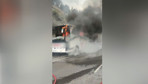 Adana'da seyir halindeki otobüste yangın çıktı! Otobüs cayır cayır yandı!