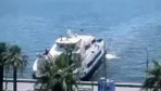 İzmir'de arıza yapan yolcu gemisi kıyıya çarptı! O anlar saniye saniye kaydedildi