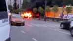 İstanbul'da seyir halinde alev alan otomobil cayır cayır yandı!