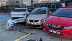 Otoparkta 8 araca çarptı duramadı 5 metre yüksekten uçtu