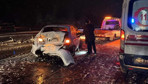 Bolu'da yoğun kar yağışı trafik kazasına neden oldu