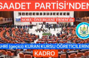 Fahri Kur'an Kursu öğreticilerine kadro talebi için CumhurBaşkanı Yardımcısı Yılmaz'a soru önergesi