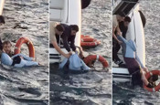 Üsküdar'da feribottan denize düşen kadın böyle kurtarıldı