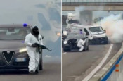 İtalya'da para nakil aracına film gibi soygun girişimi patlayıcı kullanıldı silahlı çatışma çıktı