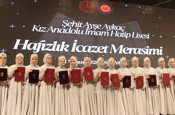 Şehit Ayşe Aykaç Kız İmam Hatip Lisesi'nde 55 öğrenci hafızlık icazeti aldı