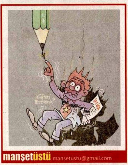 Yeni Akit 'geberdi' haberi için 'montaj' dedi ama bu kez elektrik çarpma karikatürü verdi - Resim: 1