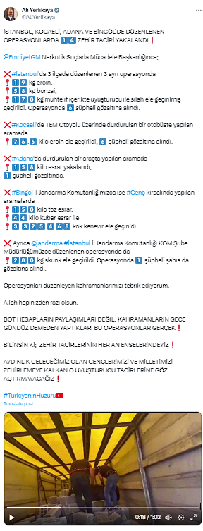 4 şehirde uyuşturucu operasyonu! Bakan Ali Yerlikaya: 14 zehir taciri yakalandı - Resim: 0