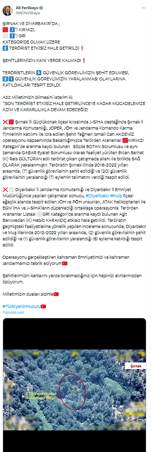 Kırmızı ve gri kategorilerde aranan 2 terörist etkisiz hale getirildi! Bakan Ali Yerlikaya görüntüleri paylaştı - Resim: 2