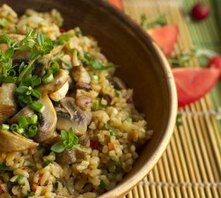 Mantarlı bulgur pilavı