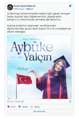 Cumhurbaşkanı Erdoğan'dan "Aybüke öğretmen" paylaşımı - Resim: 0
