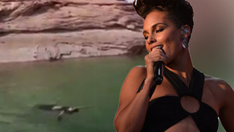 Alicia Keys Halkalı Şeker türküsü ile yüzdü video bomba