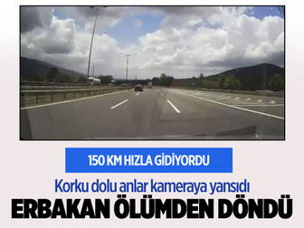 150 km hızla giden Fatih Erbakan'ın makam aracı büyük tehlike atlattı o anlar kamerada