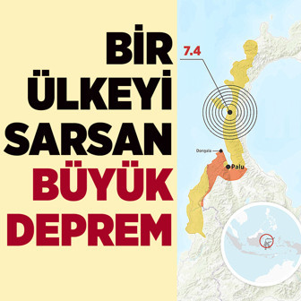 Endonezya'da 7,4 büyüklüğünde deprem medyada geldi adalarda yıkım var