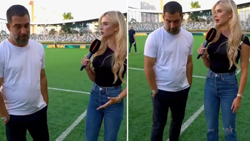 Arda Turan'ın zor anları! Ukraynalı muhabir karşısında Aslıhan Doğan etkisi...