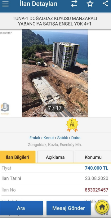 Zonguldak'ta 'Tuna-1 doğalgaz kuyusu manzaralı' daire satılığa çıktı fırsatçı dediler - Resim: 2