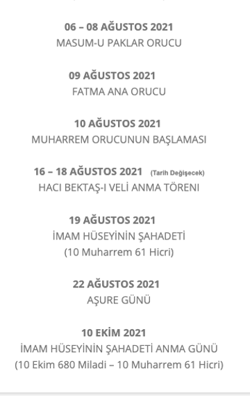 Muharrem ayı ne zaman 2021 Alevi takvimi oruç günleri hangisi - Resim: 0