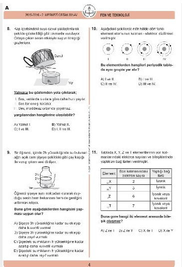 TEOG Fen ve Teknoloji soruları ve cevapları yayınlandı - Resim: 2