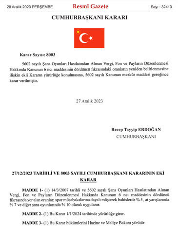 Şans ve bahis oyunları için indirim kararı: 1 Ocak'tan itibaren geçerli olacak - Resim: 0