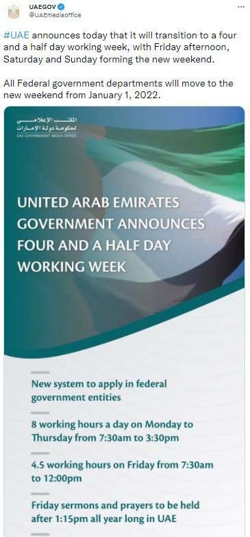 BAE yılbaşından itibaren 4,5 gün çalışma düzenine geçiyor - Resim: 0