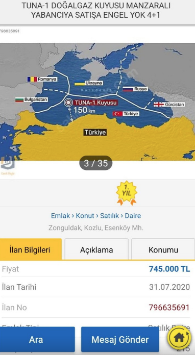 Zonguldak'ta 'Tuna-1 doğalgaz kuyusu manzaralı' daire satılığa çıktı fırsatçı dediler - Resim: 1
