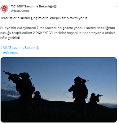 MSB duyurdu! Saldırı hazırlığındaki 2 terörist etkisiz hale getirildi - Resim: 0
