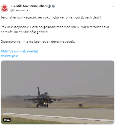 Milli Savunma Bakanlığı: Gara'da 6 terörist etkisiz hale getirildi - Resim: 0